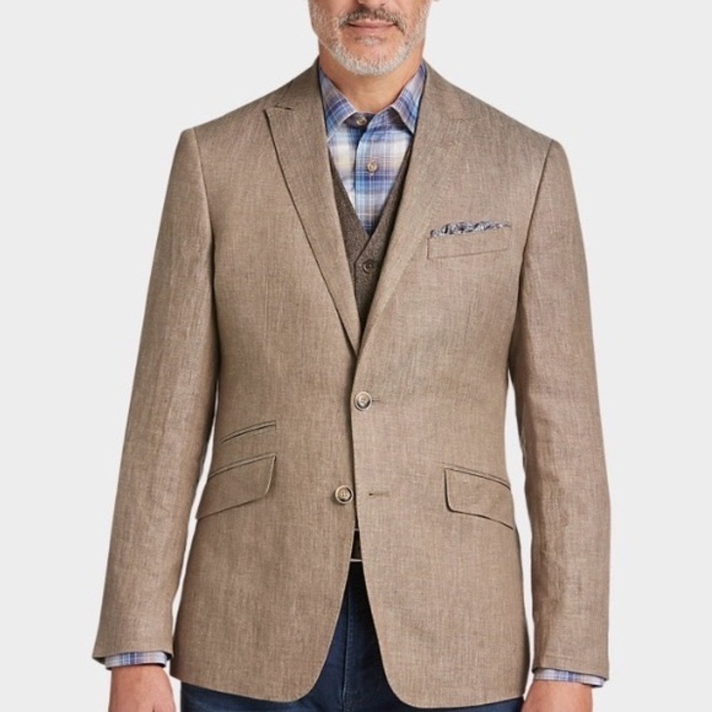 Joseph Abboud Linen Tailored Fit Sport Jacket Blazer‎ Size 42/XL